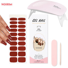 Gel Nail Wraps with UV Lamp Set